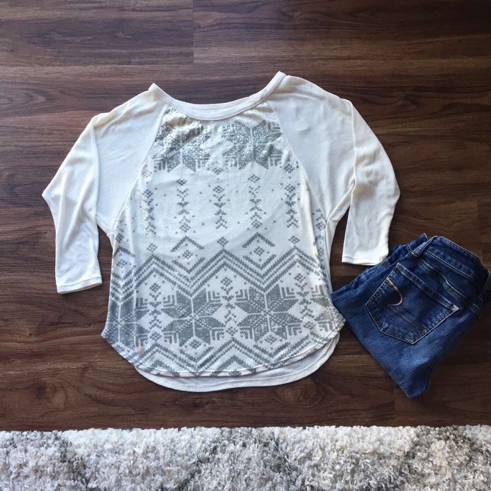 American Eagle light weight 3/4 length top